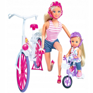 STEFFI bábika - Simba Sada Steffi Bike Ride 2 Dolls