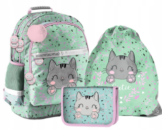 Školská taška - batoh, set, zostava - Sweet Kitten Cutie Bathpack Set pre dievča