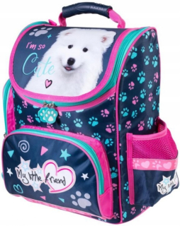Aktovka školská taška - Sweet Dog School Bag Coffer Svetlo