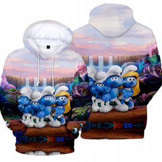 Šmolkovia - Smurfs 3D Mikina Kangaroo Všetky veľkosti Nové