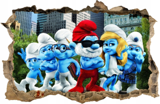 Šmolkovia - Smurfs nálepka na stene 140x91 # 232