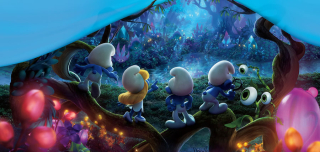 Šmolkovia - Smurfs chýbajúca obecná nástenná nástenná maľba 200x95