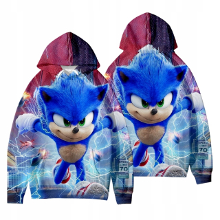 SONIC hračky - Sonic 3D Mikina Kangaroo Všetky veľkosti