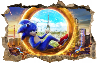 SONIC hračky - Sonic Wall Sticker 3D Hole 150x98 # 84