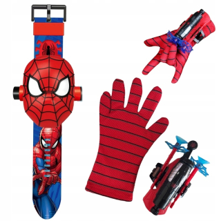 SPIDERMAN HODINKY S PROJEKTOROM 3♪ Rukavice von siete s ♪ 3 SHOOTS