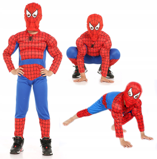 SPIDERMAN - Spiderman kostýmová maska svaly zamaskovať 122/128