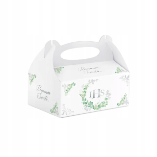 CAKE BOX COMUNION IHS EUKALYPTUS SILVER 10 KS