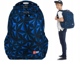 Školský batoh BP57 - morskomodrá 3D abstrakcie