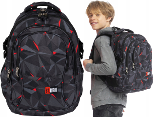 Školský batoh BP1 - čierna 3D abstrakcia