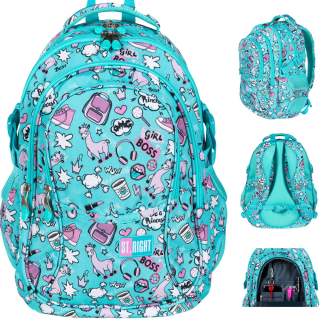 Školský batoh, taška - St.right School Batchpack Youth Mint Llamma