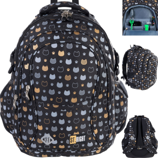 Školský batoh, taška - St.Right School Batchpack Youth Gold Mačiatka