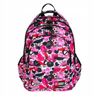 Aktovka školská taška - St.Right Backpack School Bag BP58 srdce