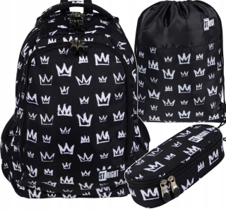 Školská taška - batoh, set, zostava - St.Right Set School Bathpack Youth Crown