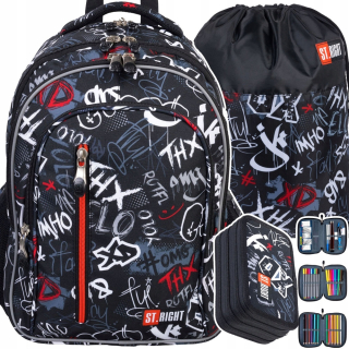 Školská taška - batoh, set, zostava - St.Right Set Backpack School Bag XD