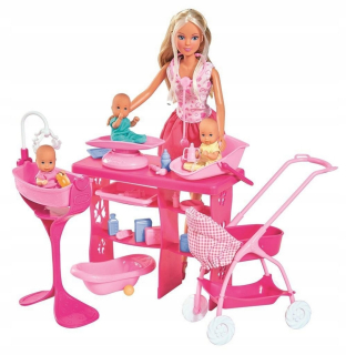 STEFFI bábika - Steffi Babysitter Trojaczków, Simba