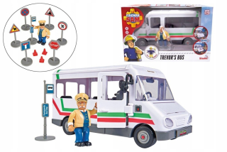 Požiarnik Sam  - Firefighter Sam Bus Trevora Figurine Signs Simba