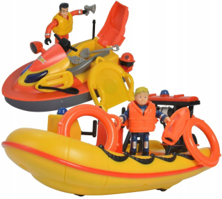 Požiarnik Sam  - Hasič Sam Łódź Motorówka Neptun + Scooter Juno