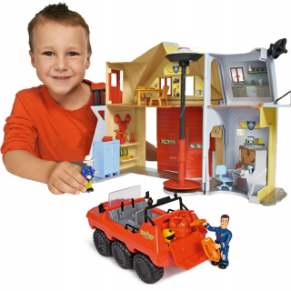 Požiarnik Sam  - Fireman Sam Fire Station + Vozidlo Hydrus Simba