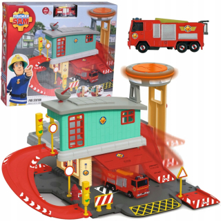 Požiarnik Sam  - Fireman Sam Fire Station + Car Jupiter Die-Cast