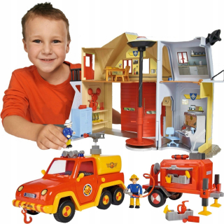 Požiarnik Sam  - Firefighter Sam Fire Station + Car Venus + Trailer
