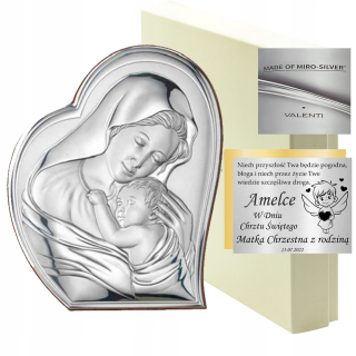 Stríbrny obraz božej mary na svadobu krst graver pamiatky a prijateľstva