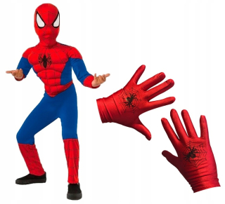 SPIDERMAN - Spiderman Svalové oblečenie + Rukavice 7-8 rokov L