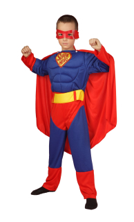 Superman - Superman oblečenie s svaly 134-140 superhrdina ST532