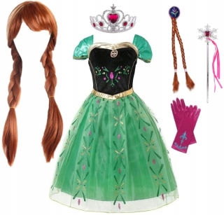 Elsa Frozen - Šaty Anna Land of Ice Set of Wig 128/134