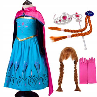 Elsa Frozen - Šaty Cape Anna Elsa mrazená krajina ľadu 116