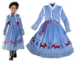 Elsa Frozen - Šaty Outfit Anna Ball Kraina Ice 2 128-134