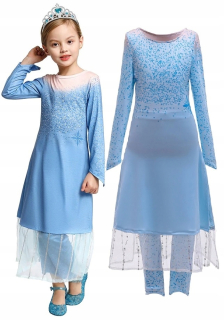 Elsa Frozen - Šaty Outfit Elsa Elza Bal Pozemok Lord 2 104-110
