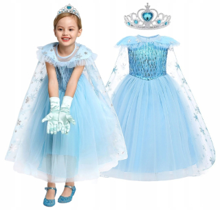 Elsa Frozen - Šaty Outfit Elsa Elza Bal Pozemok ľadu 2 140-146