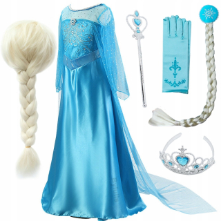 Elsa Frozen - Šaty Outfit Elsa Land of Ice Elza + WIG -110