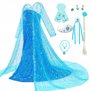 Elsa Frozen - Šaty Outfit Elsa Land Ice Elza kostýmy 122