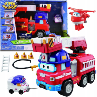 Hasičské auto, Zoey auto a Jett lietadlo z rozprávky Super Wings.