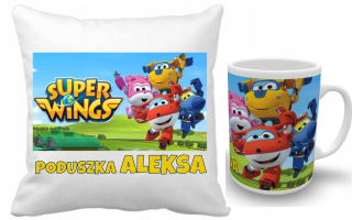 SUPER WINGS - Super Wings Set Cushion + MUG + NAME