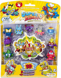 SUPER ZINGS - Super Zings 10 Obrázky Séria 4 Mix 10PAC 1 Zlato