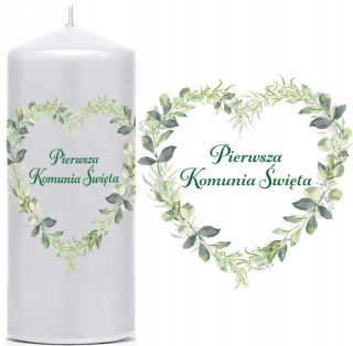 SVIEČKA Sväté prijímanie Dekoračný stôl na sviečku SVÄTÉ prijímanie Listy srdiečka 20cm
