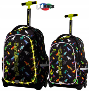 Školský batoh - ŽIARENÝ BATOH CoolPack NA KOLESÁCH JUNIOR LED