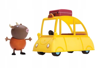 Pepa Pig - Peppa Prasa Figurine Pan Bull Taxi Yellow