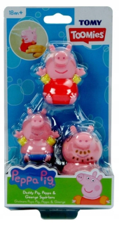 Pepa Pig - Peppa ošípané čísla pre vodu s potrubím otec 3ks