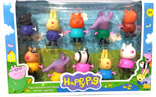 Pepa Pig - Peppa ošípané čísla pohyblivá sada celej rodiny