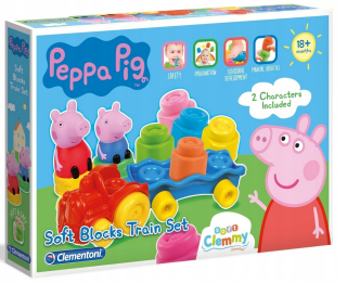 Pepa Pig - Peppa potrubné bloky mäkké vlak Clementoni