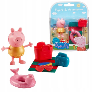 Pepa Pig - Peppa ošípané na pláži. Figurín s príslušenstvom. Pláž