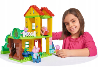 Pepa Pig - Peppa Peppa Peppa Blocks Veľké ihrisko Chata 75el