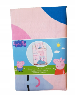 Prasiatko PEPPA PEPA bavlnené posteľné obliečky 100 × 135 cm