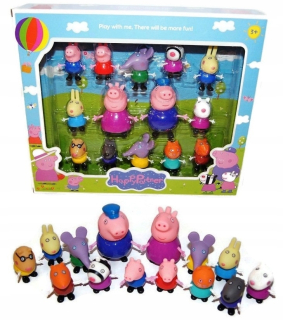 Pepa Pig - Peppa ošípané 14 figúrky rodinné figúrky