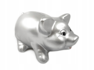 Pepa Pig - Piggy Bank Silver Big + Váš nápis (SK7S)