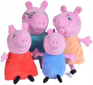 Pepa Pig - Simba Peppa ošípaná 4-dielna sada v auta Maskot