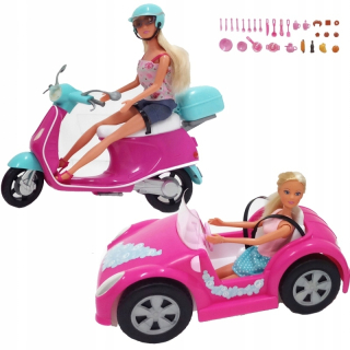 STEFFI bábika - Simba steffi set 2 bábika auto skúter akrono